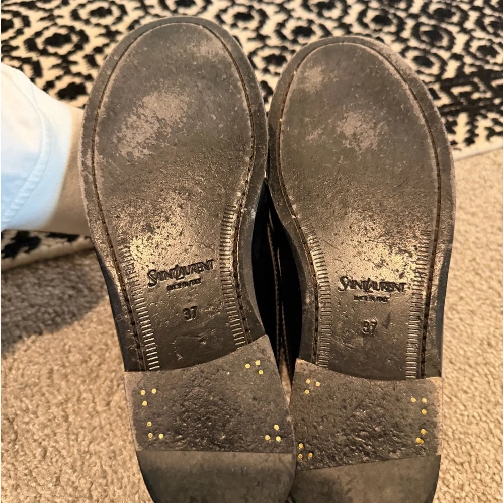 Saint Laurent Black Leather Loafers - Picture 8 of 16